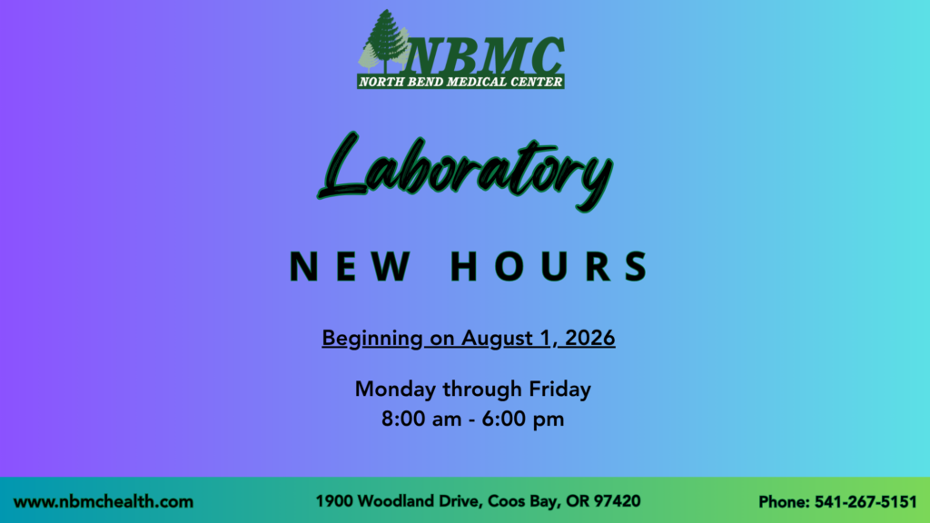 Coos Bay Lab hours Monday-Friday 8am-6pm